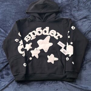 Spyder Black Hoodie with White Whale Design